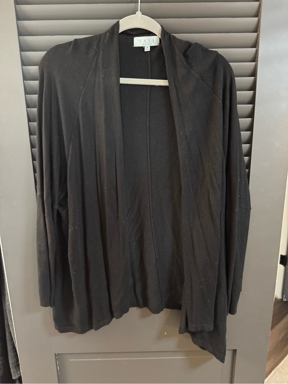 Joan Vass Black Open Cardigan